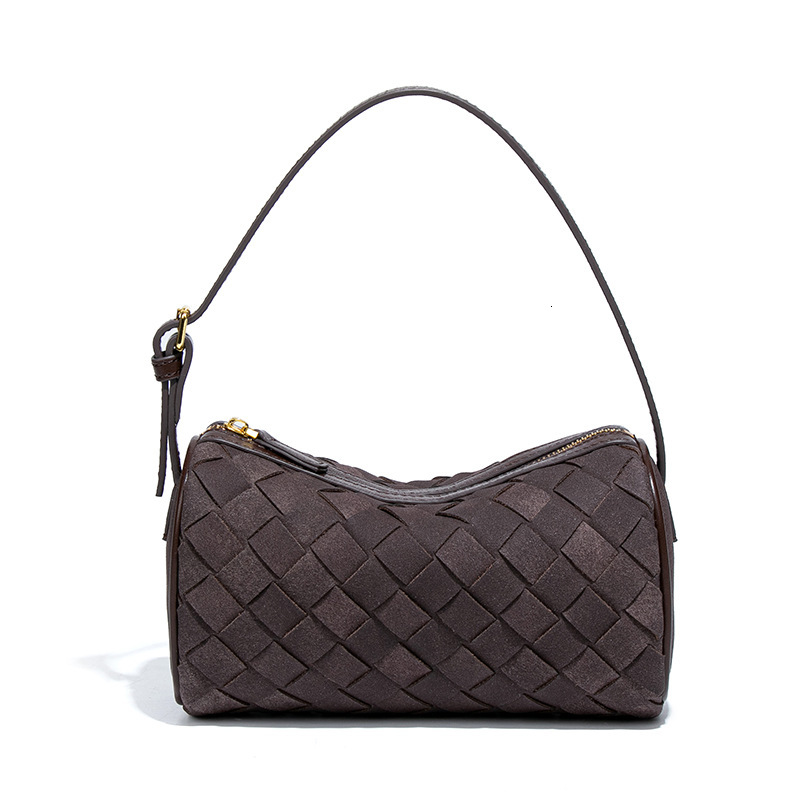 Luxury Brand Designer Bag New Nubuck Leather Handwoven Bag, Light Luxury Niche Shoulder Underarm Bag, Handheld Versatile Trendy Crossbody Pillow Bag