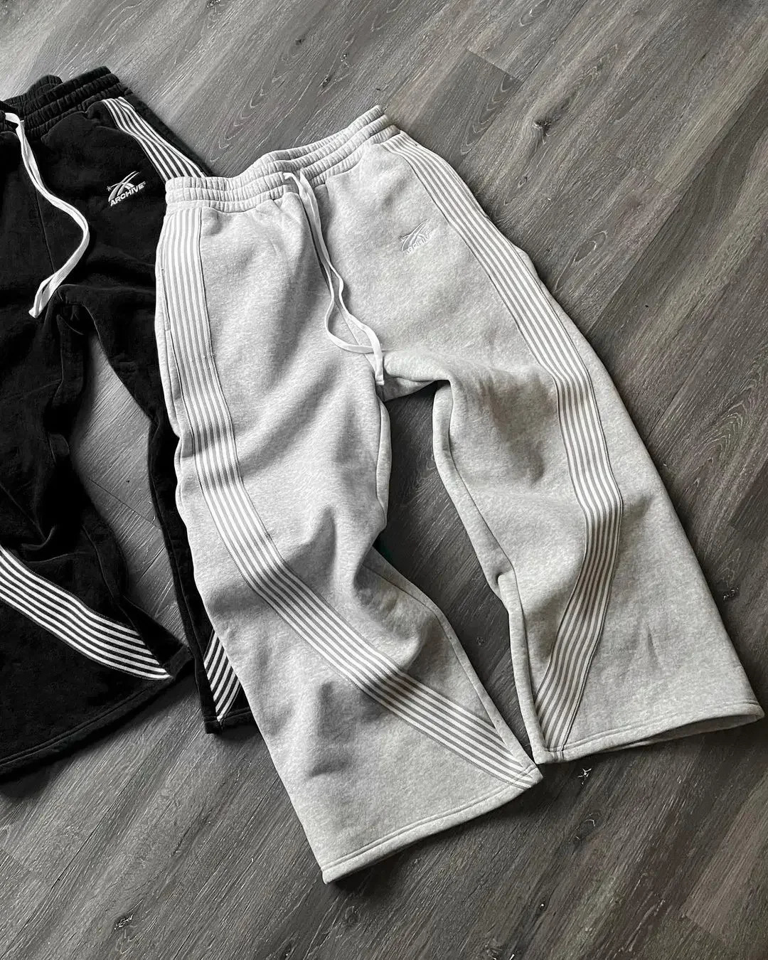 Y2k Gray Casual Pants Vintage Functional Tactical Mens Womens Premium Jogging Wide Leg Pants Drawstring Streetwear Sweatpants 251024