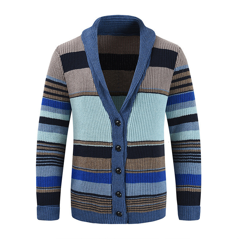 Mens Knitted Rainbow Sweater Mens Color Block Knitted Cardigan Rainbow Sweater Outerwear 230923