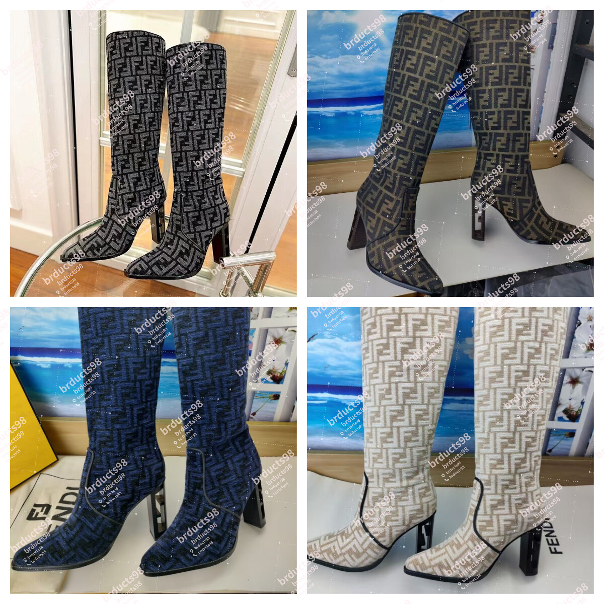 High boots, high heels, belt buckle decoration, cut-out design, metal carving, unique heel shape, designer fashion, runway-ready boots, riding boots 4