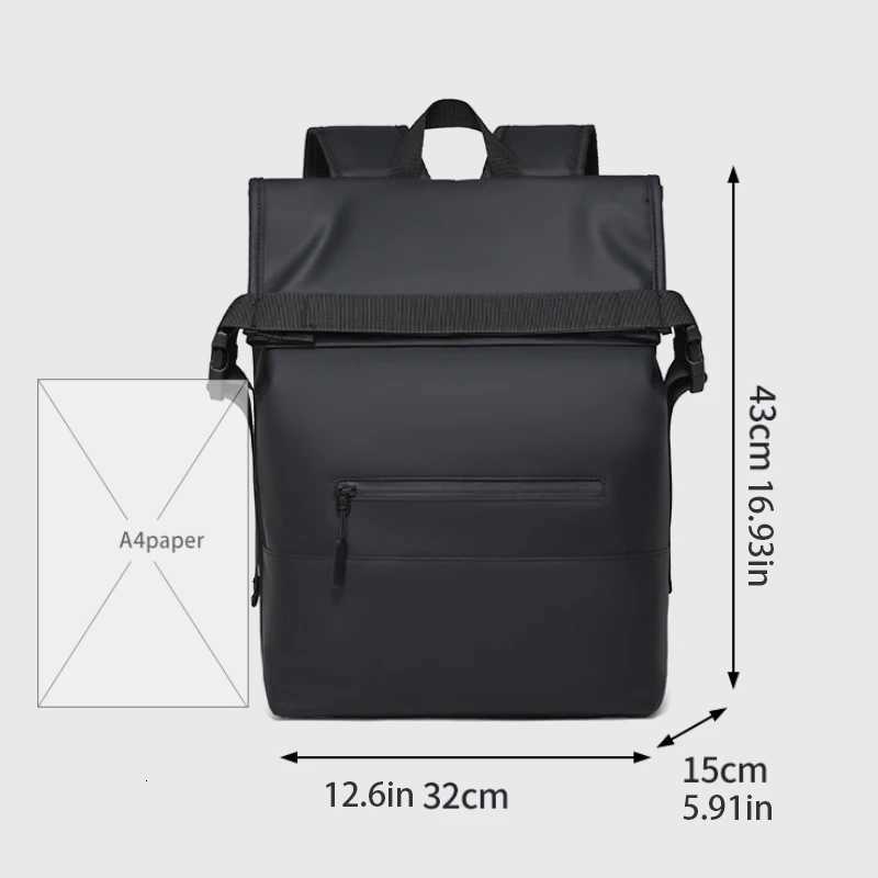 Mens travel backpack 17 inch laptop bag with multiple pockets adjustable shoulder straps stylish appearance W251025