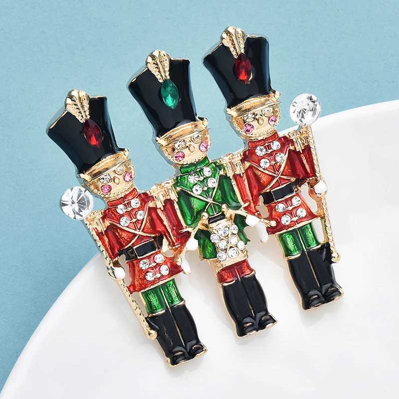 Wulibaby Enamel Men Guard Brooches Puppet Soldiers Wear High Hat Jewelry Pins Cute Metal Badge Gift J251115