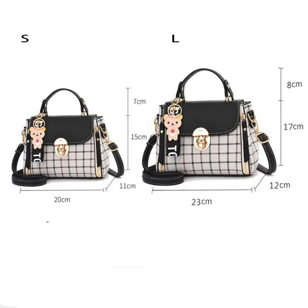Fashion Plaid Pattern Handbag Womens Buckle Flap Shoulder Bag Purse Ladies PU Leather Crossbody 251018