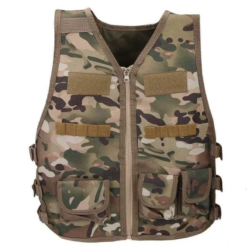 Children Sports Vest Kids Camouflage Hunting CS Tactics Clothes Outdoor Training Protection Gear Hiking Tactical Waistcoat Vests Y251022