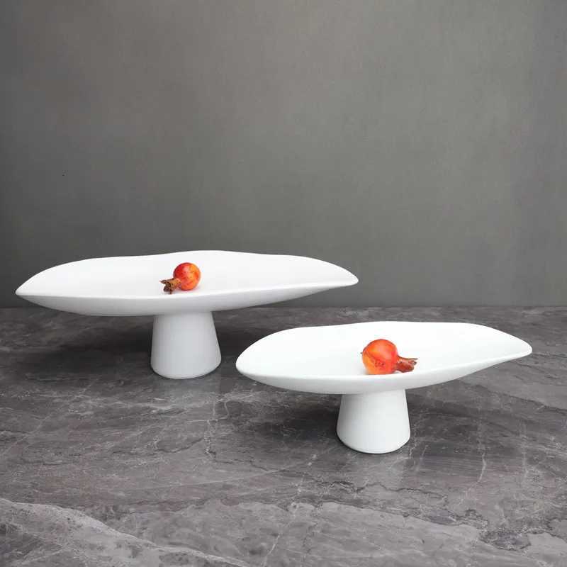 Black and White Resin Storage Tray Fruit Tray Irregar Tableware Snack Storage Container Dessert Tray He Decoration Y251025