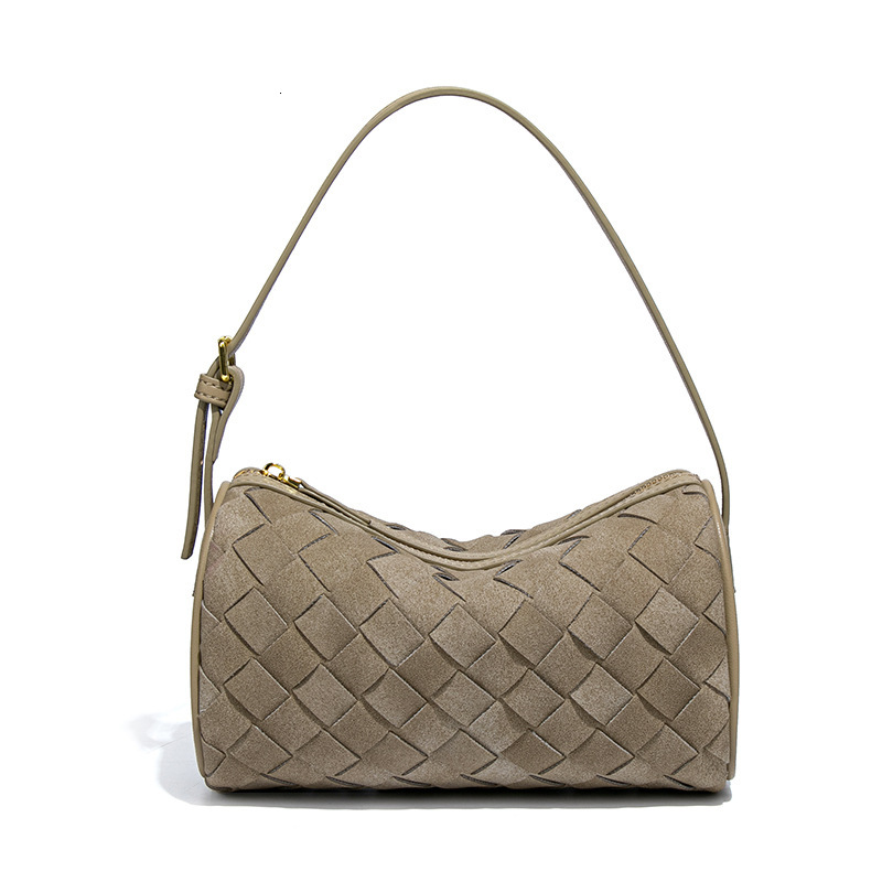 Luxury Brand Designer Bag New Nubuck Leather Handwoven Bag, Light Luxury Niche Shoulder Underarm Bag, Handheld Versatile Trendy Crossbody Pillow Bag