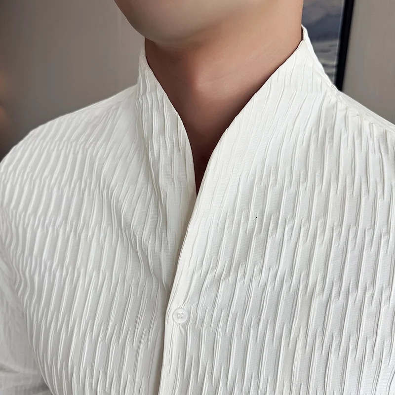 Mens Social Shirt British Style Casual Business Formal Long Sleeved Shirt and Slim Fit Dress Tops Shirt 4XLM 251023