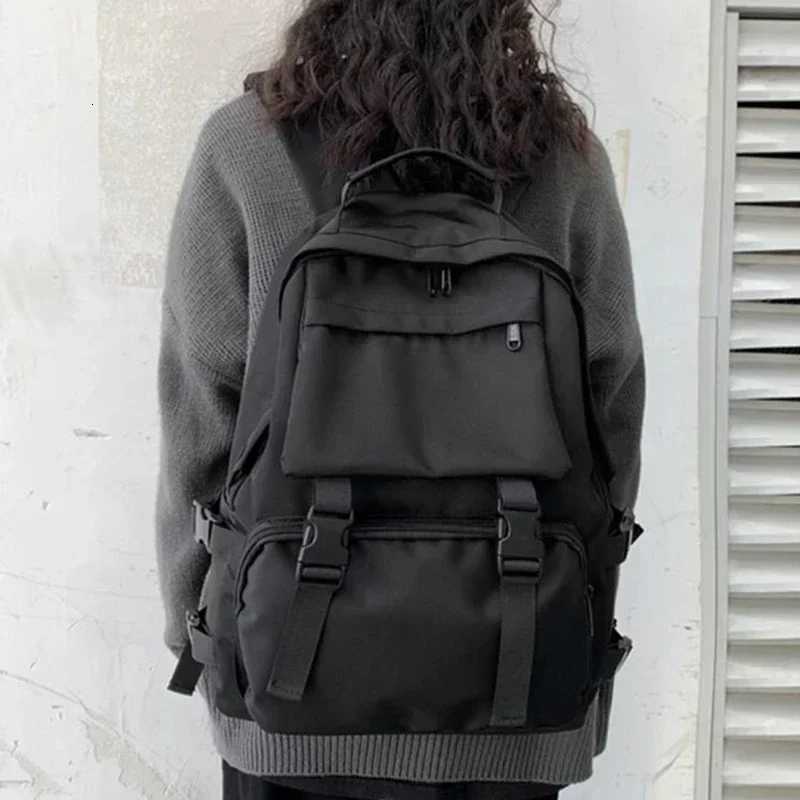 Simple Backpacks Large Capacity Travel Bag Solid Harajuku Student Schoolbag Backpack Women Man Unisex High Street W251025