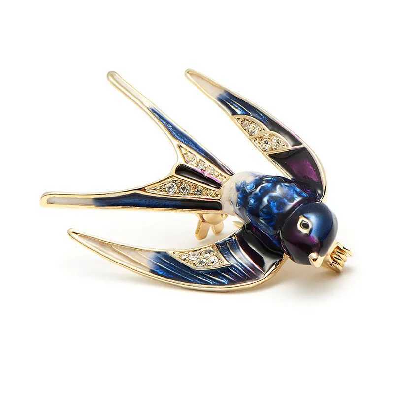 Wulibaby Flying Swallow Bird Brooches For Women Unisex 3color Lovely Enamel Birds Animal Party Office Brooch Pins Gifts J251115