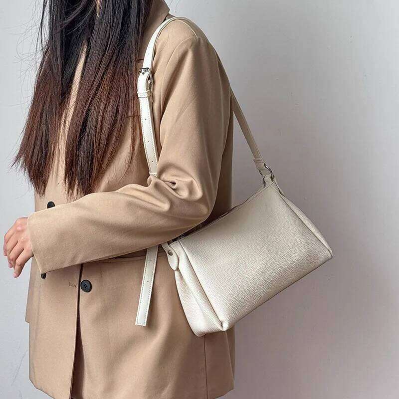 Women Armpit New PU Leather Fashion Solid Zipper SOFT Shoulder Bag Purses And Handbags Designer Tote Handbag 251023 1025