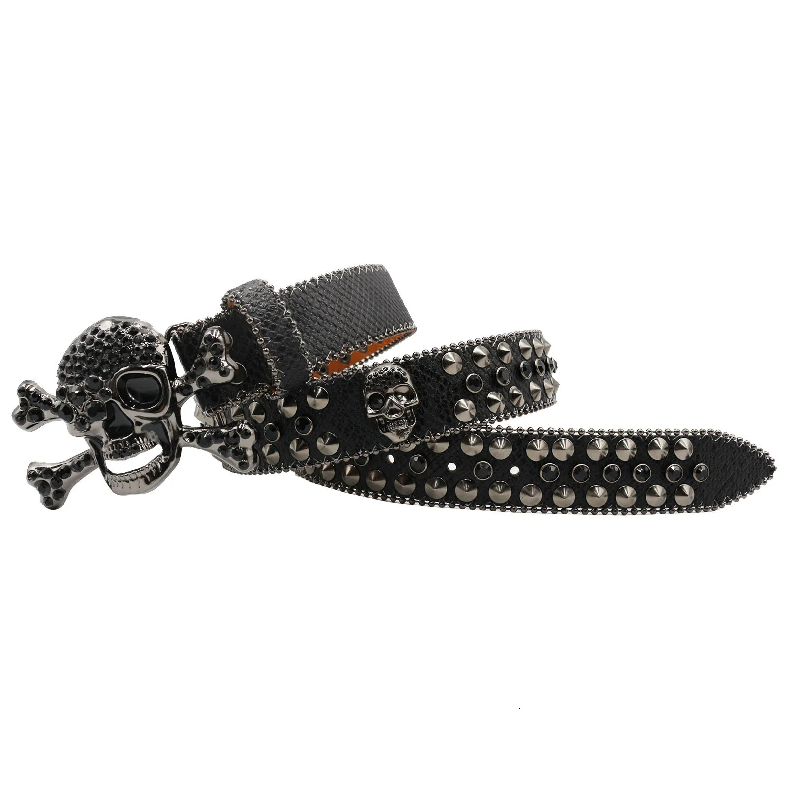 Fine Womens Jeans Rhinestone Belt Mens Belt Western Denim Shiny Rivet Leather HipHop Punk Rock Y2K Style Belt 251024