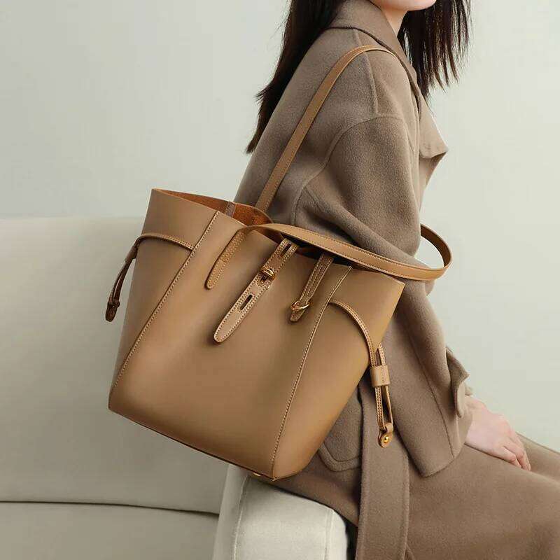 Women's Large Capacity Armpit Shoulder Bag Ladies Genuine Leather Commuter Shopper Bags High Quality Handbags Big Tote 251025
