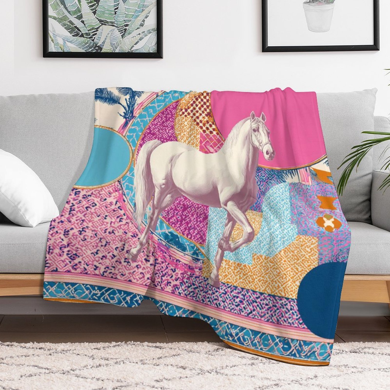 H Designer Horse blanket blanket throw cashmere vibration blanket copert Home Travel Throw Summer Air Conditioner Beach home bedding blankets throws H