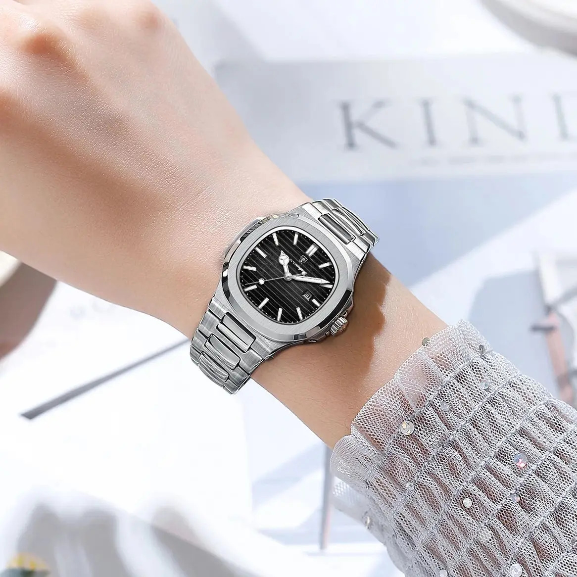 POEDAGAR Elegant Womens Quartz Watches Waterproof Luminous Date Ladies Wristwatch Stainless Steel Fashion Watch For Woman Reloj 251021