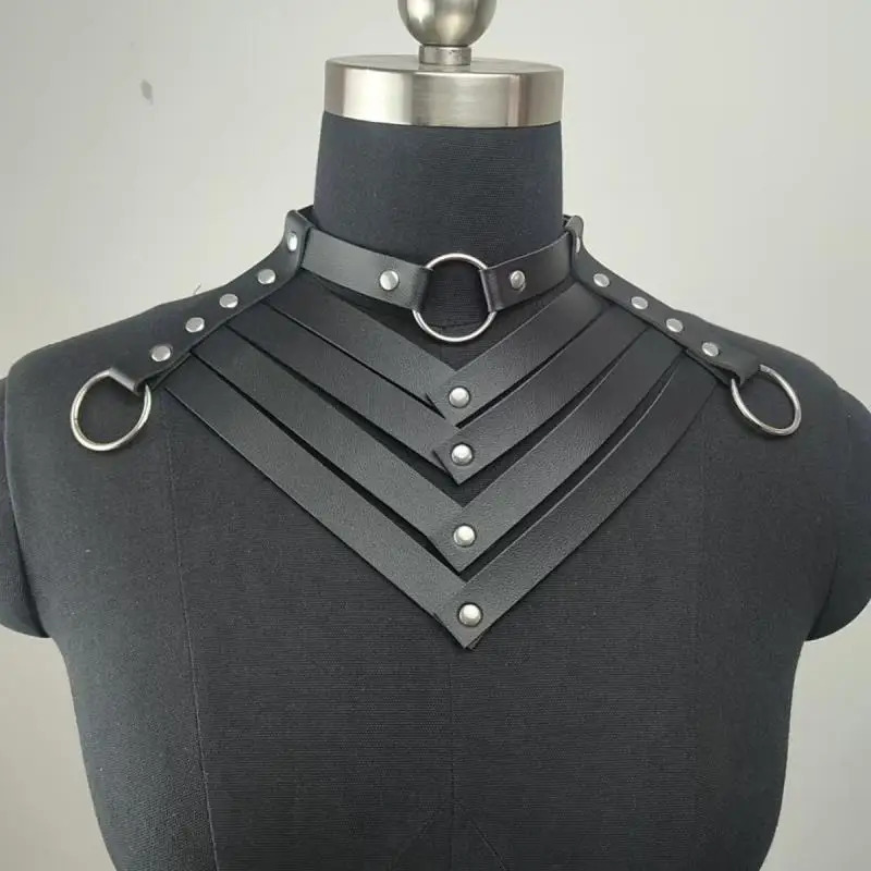 Black Sexy Trendy Rock Gothic Collar Necklaces Jewelry Gothic Leather Belt Rivets Harajuku Punk Choker Necklace For Women Gift 251023