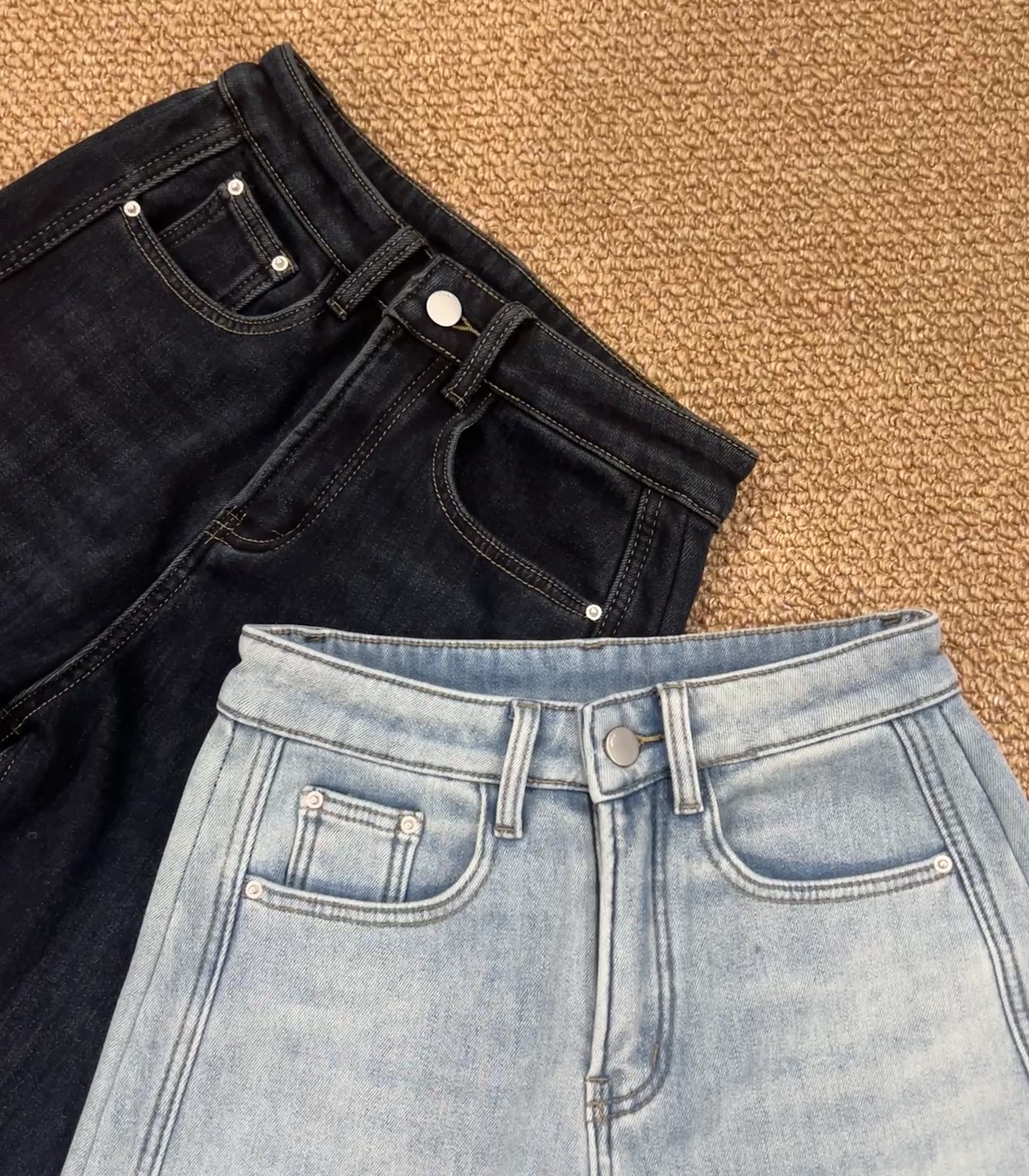 Loose Fit Fleece-Lined Wide-Leg Jeans for Women - Casual Style, Warm & Breathable, Fashionable Denim Pants for Cold Weather Daily Wear 18518