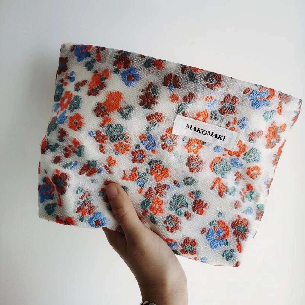 Large Capacity Portable Fresh Small Floral Ins Toiletry Elegant Jacquard Storage Bag