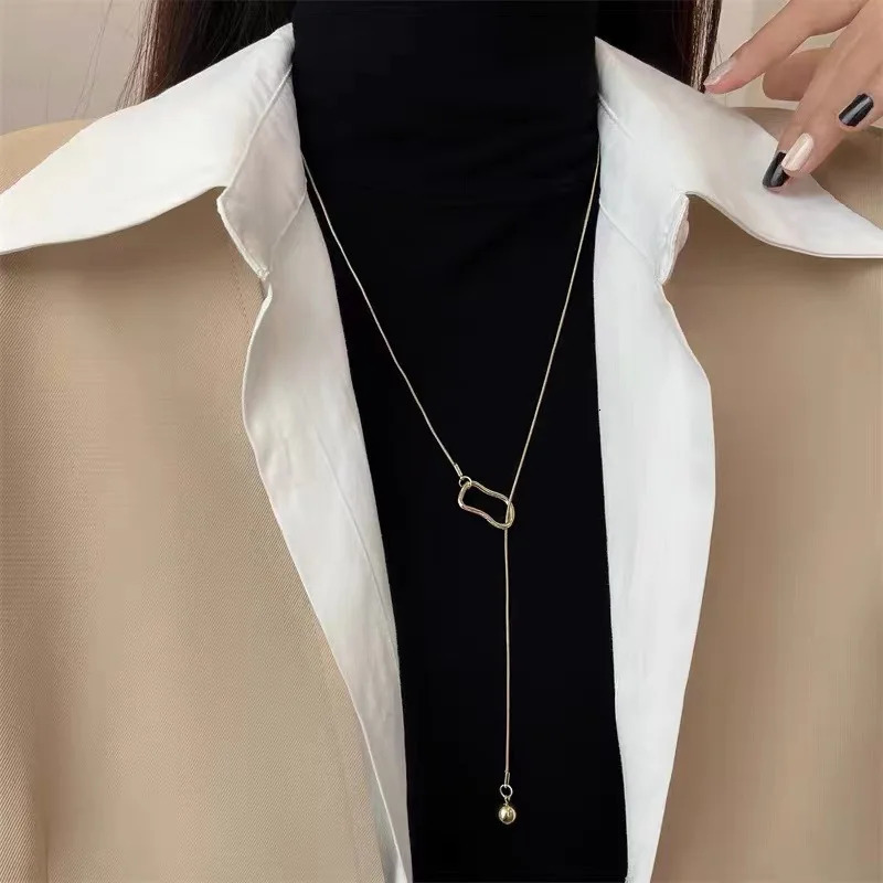 64cm Cool Silver Color Sweater Chain Womens Long Chinese Style Sweater Chain Wholesale Jewelry 251023