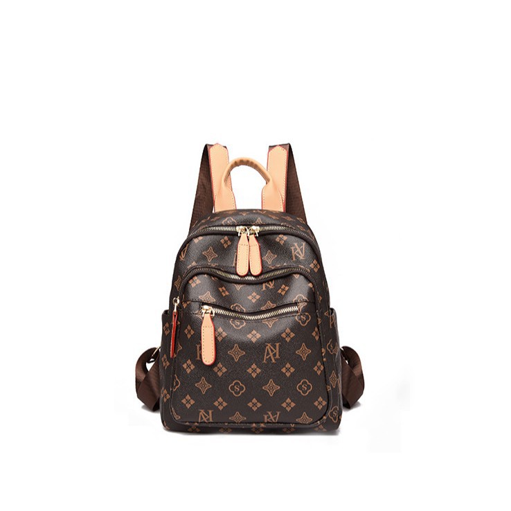 Luxury Backpack 2025 New Soft PU Leather Backpack Monogram Print Large Capacity Travel Backpack Multi-functional Daypack
