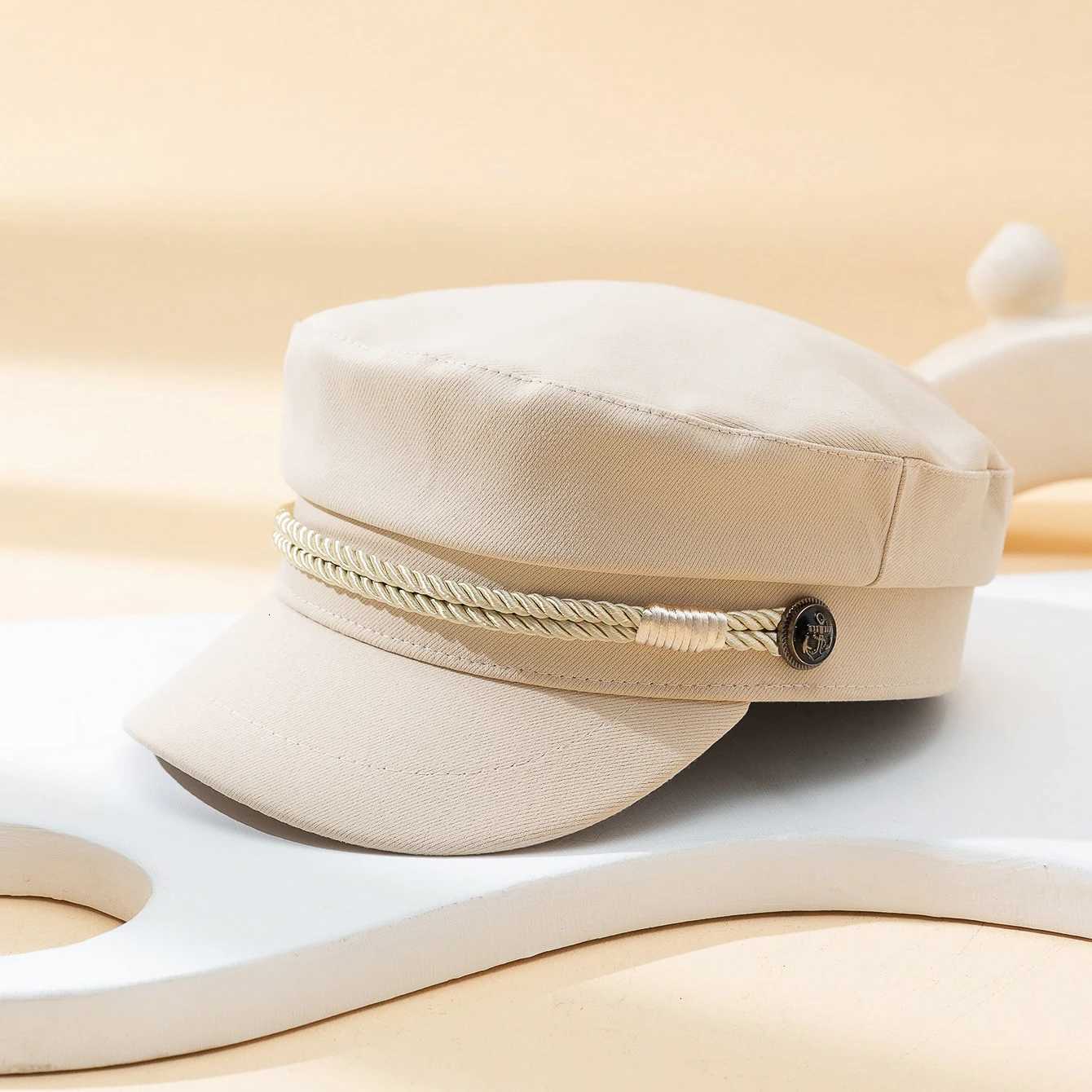 Simple double rope braid flat top beret Korean version of spring and autumn simple fashion all the newsper boy hat Y251025