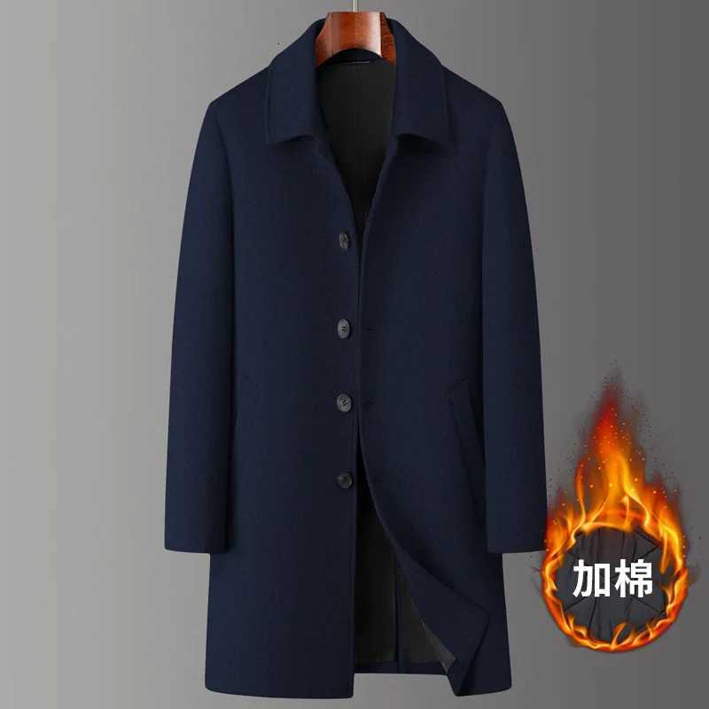 New Fashion Men Formal Business Wool Trench Coats British Style Cashmere Overcoats Quality Man Woolen Blends Long Jackets 4XLT251025