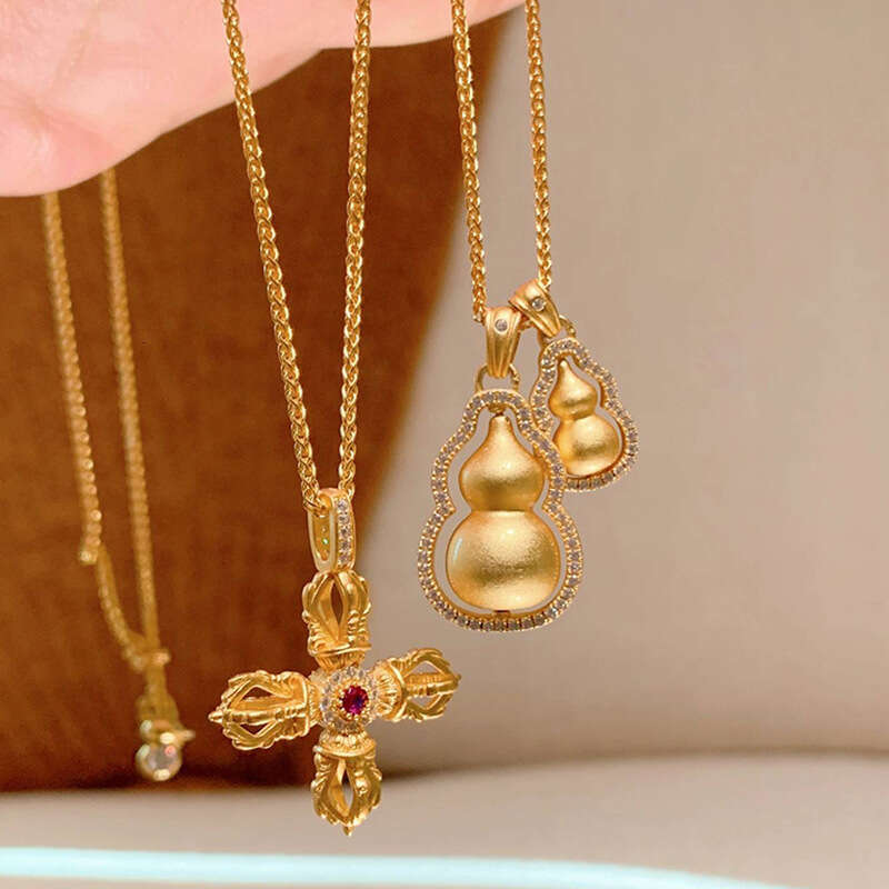 Vra Cross Necklace High-Value Design Fashionable New Double-Sided Wear Clavicle Chain for Women
