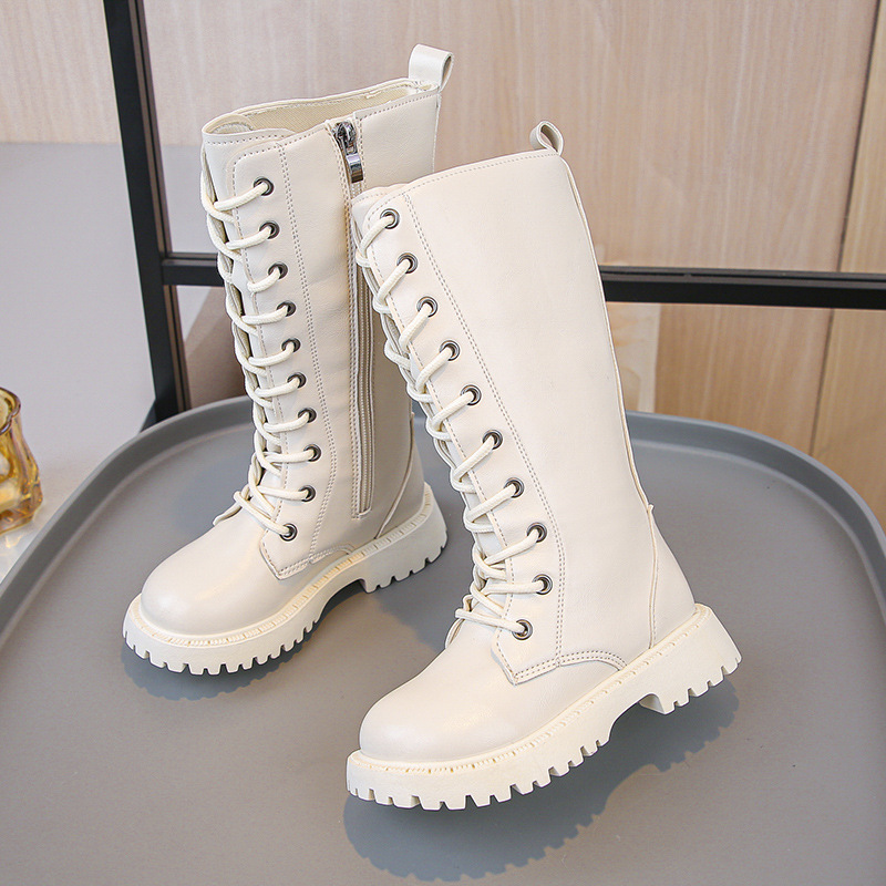 Girls Long Boots High Boots for Girl Kids Pu Leather Boots Fashion Design Waterproof Littlesprouts Children Long Boots Sizes 27 - 37 US10C-US5Y L1175