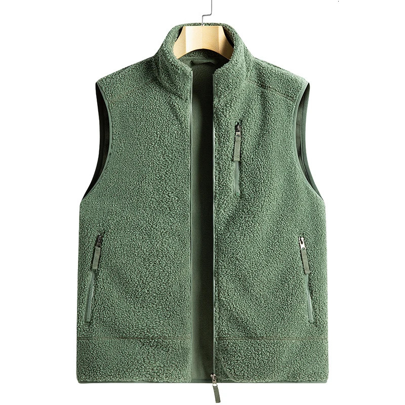 Male Warm Cotton Waistcoat Lamb Cashmere Men Fleece Vest Autumn Jackets Thick Vests Man Classic Outdoor Sleeveless Coats Vests 251020
