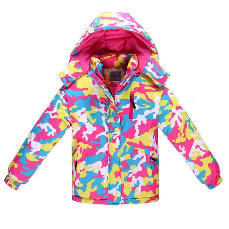 -30 Degrees Children Winter Ski Suit Waterproof Plus Veet Warm Girl Jacket Coat 4-14 Years Boy Cotton Overalls Snowsuit