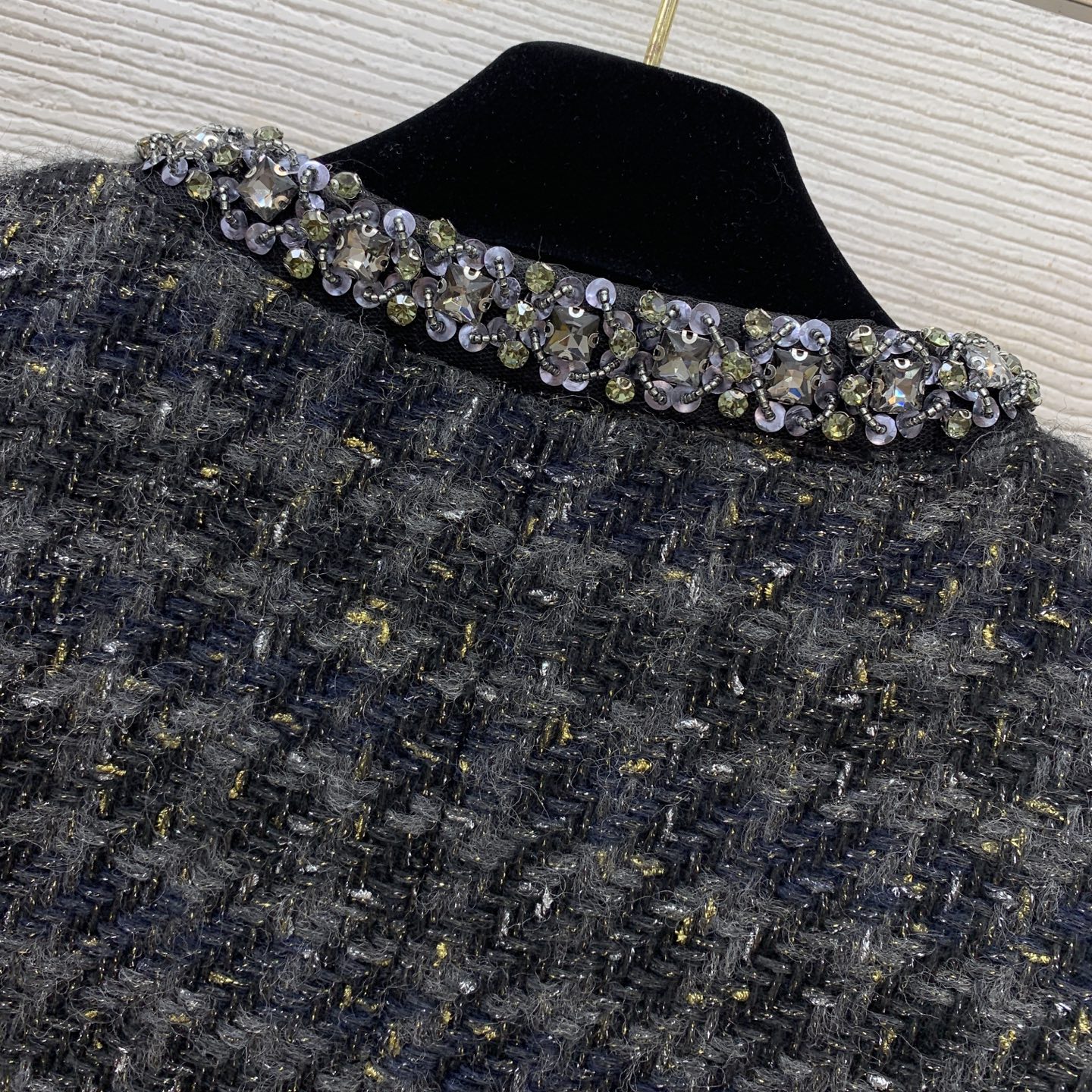 30019 XXL 2025 Milan Runway Autumn Women's outwear Long Sleeve Coat Crew Neck Coat Black White Button Fashion Clothes Womens G25092645