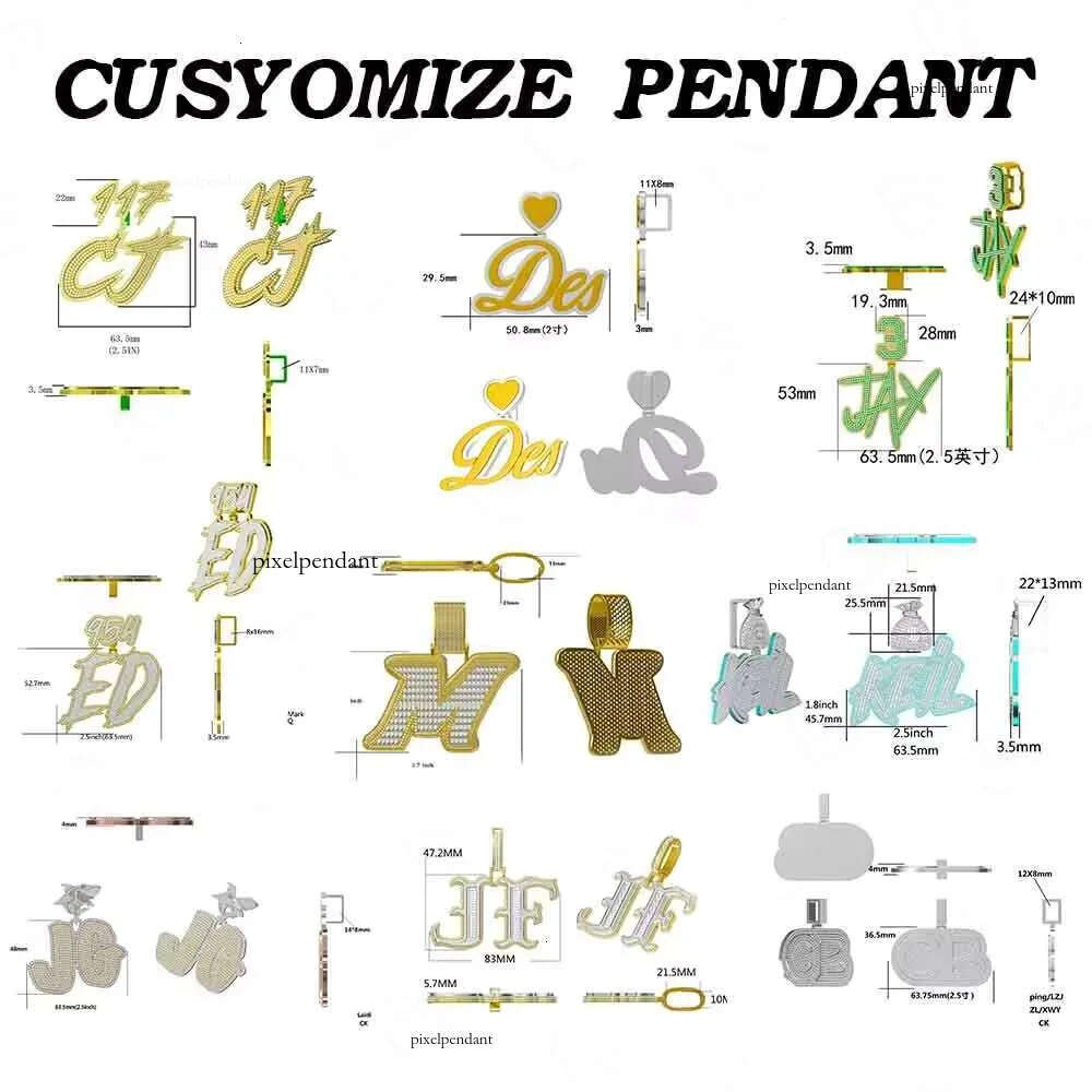 Hiphop Dia Number Sier Custom Charm Vvs Iced Out Moissanite Pendant