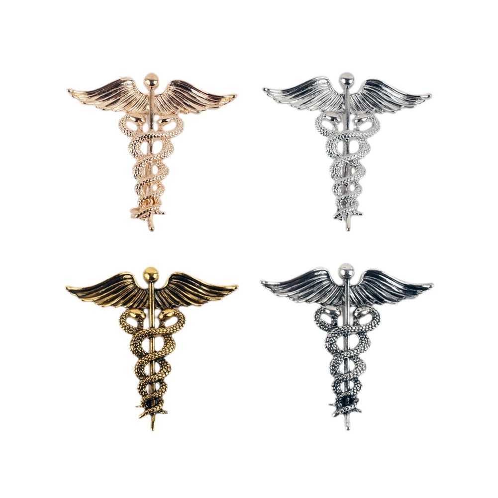 Medical Caduceus Brooch Snake Stick Wings Lapel Pins Jewelry Medical Wellness Symbol Backpack Badge Gifts for Doctors Nurse J251115