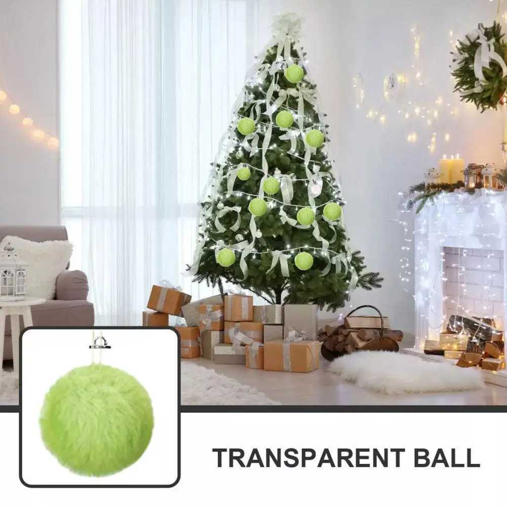 12pcs Plush Christmas Ball Decoration Christmas Tree Decoration Christmas Party Christmas Tree Home Furnishings C251024