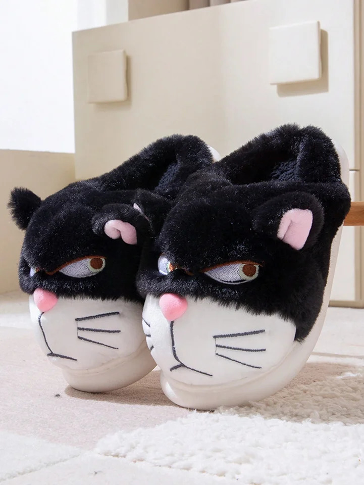 Mens Home Slippers Cotton Slippers Couple Winter Cute Cat Home Warm Comfortable Breathable Thick Bottom Thick Cotton251020