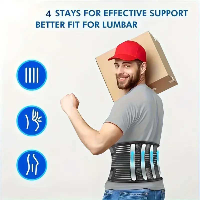 Lumbar Support Belt Compression Waist Support Belt Breathable Mesh Lower Back Brace Adjustable Elastic Pain Relief Spine Support Y251025