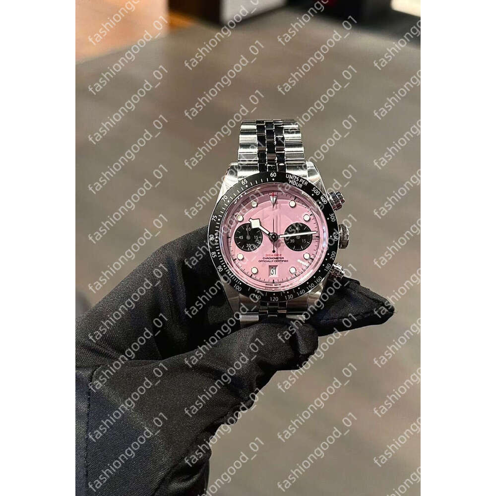 New Design Pink Black Bay M79360N-0019 AAAAA Quality SuperClone 41mm Watches Men Automatic Mechanical Chronograph 7750 Movement With Gift Box Sapphire Mens Watch 3d