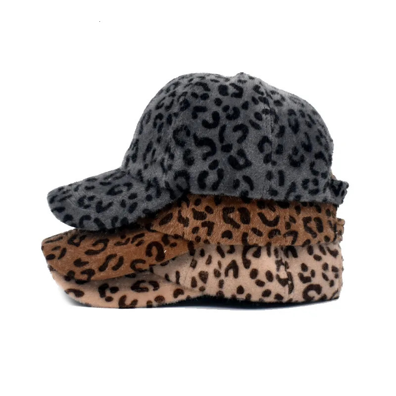 WomenS Plush Leopard Print Baseball CapAdjustable Lightweight Warm Hat for Fall and WinterSuitable for PartyEverydaySports 251023