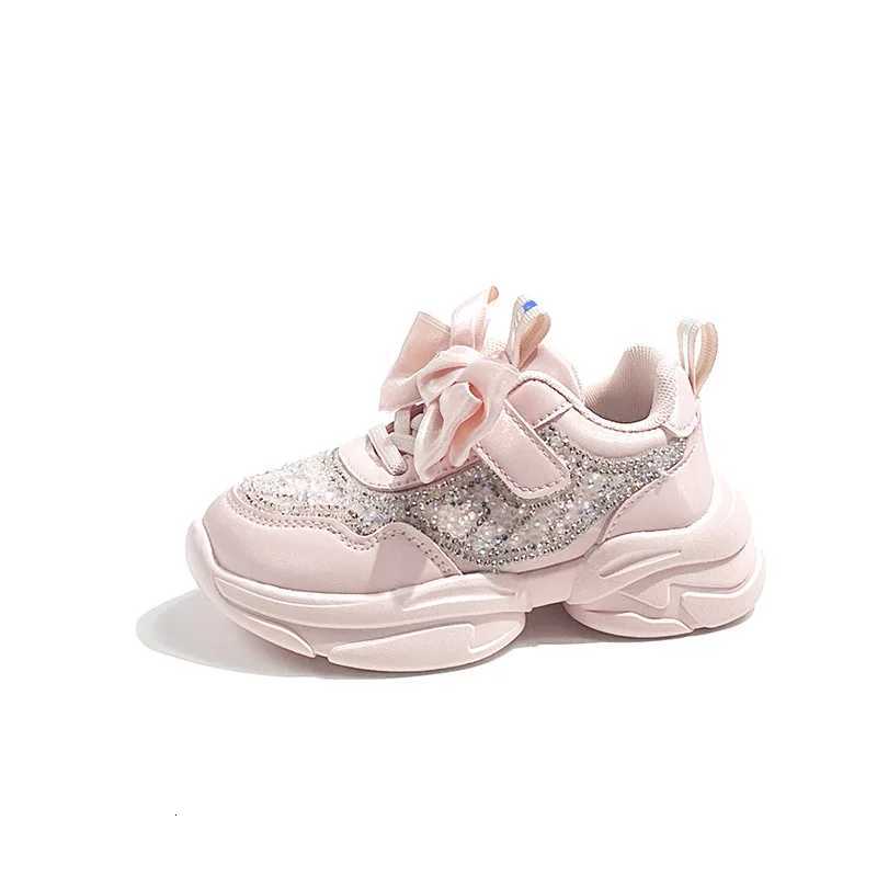 Spring Sneakers New Fashion Comfort Girl Shoes Soft Sole Niche Kid Shoe Design Sweet Glitter Casual Shoe Middleaged Child 2025T251025