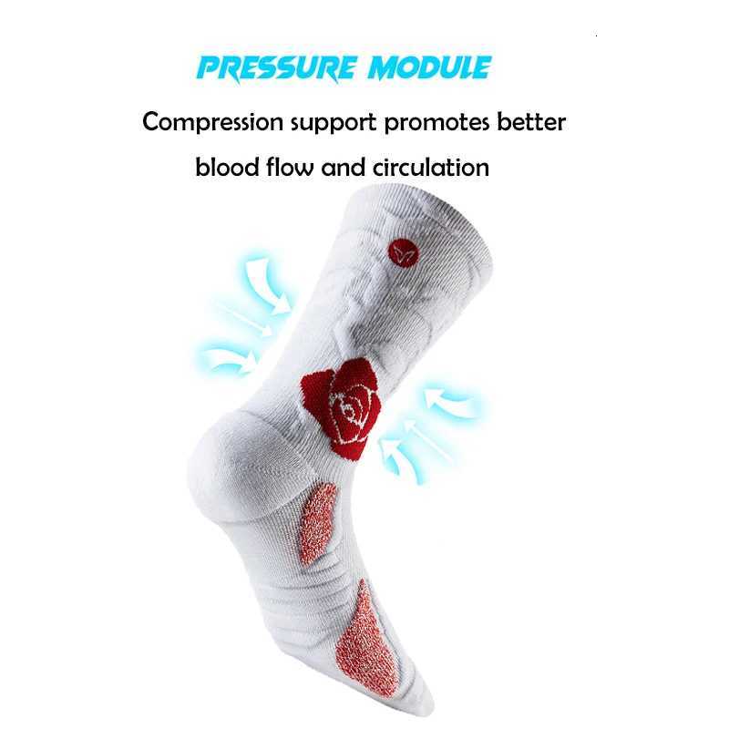 Veidoorn 2025 NonSlip Sports Socks with Rose Floral Design Breathable Cushioned Athletic Socks for Running Gym Yoga Performance Y251024