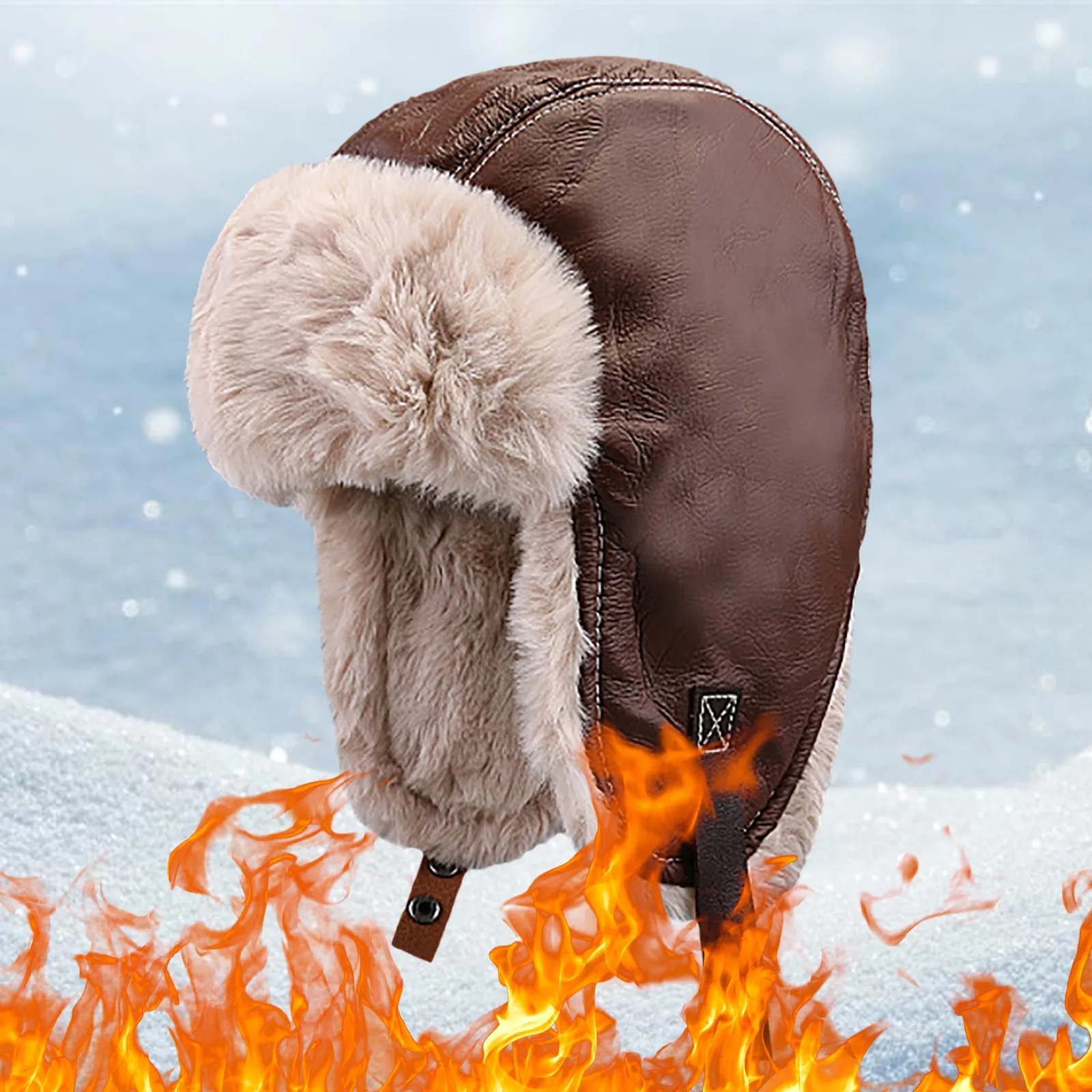 Autumn And Winter Thick And Warm Lei Feng Hat Female Couple With Velvet Ear Couple Riding Cold Pilot Winter Work Hats For Men 251024