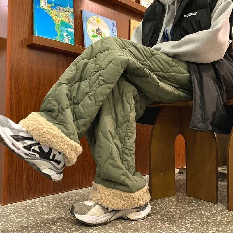 Thicken Fleecelined Cotton Pants for Women Warm Casual Cold Resistant Extreme Cold Cotton Wideleg Trousers FemaleT251025