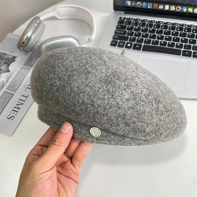 Lady Wool Felt Beret Autumn Winter Pleated Fashion Warm Vintage Classic Painting Caps British French Artist Style 251023