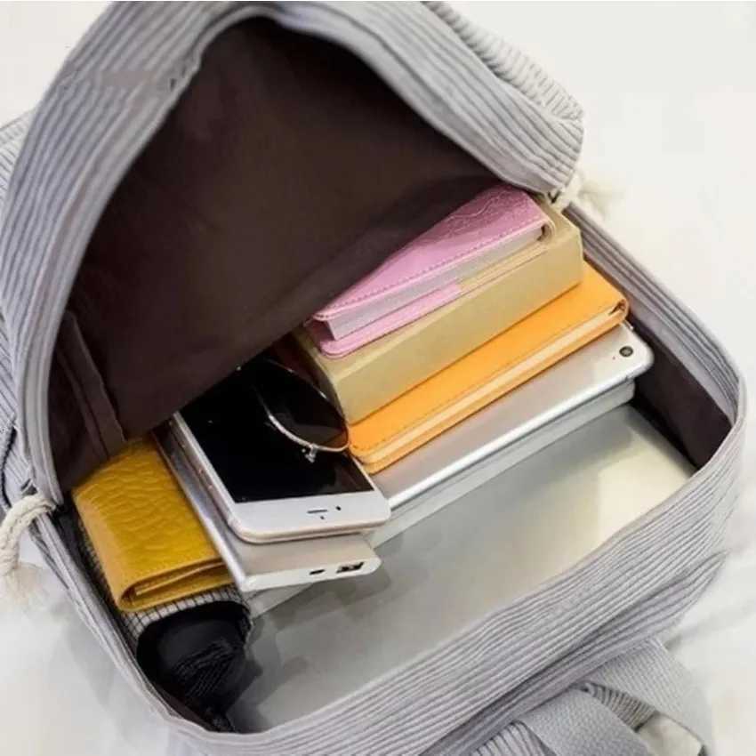 Minimalist Trendy Striped Backpack Large Capacity Casual Korean Edition Student Backpack Travel Bag Four Seasons Edition W251025