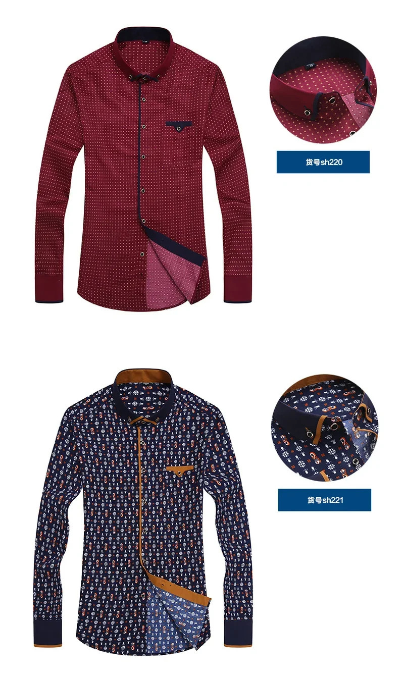 Floral Button Down Men Shirt Male High Quality Long Sleeve Shirts Casual Slim Fit Black Man Clothes Dress Shirts 251023