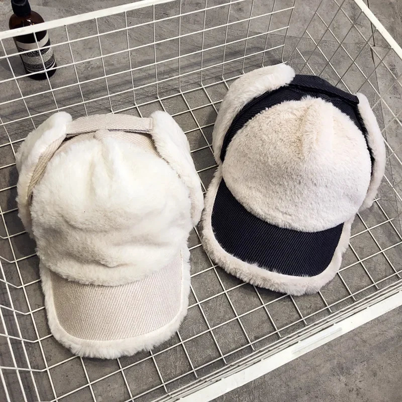 Bomber Hats Winter Men Women Warm Russian Furry Ushanka Hat with Earflap Baseball Cap Lamb Plush Ear Protection Casquette Cap 251023