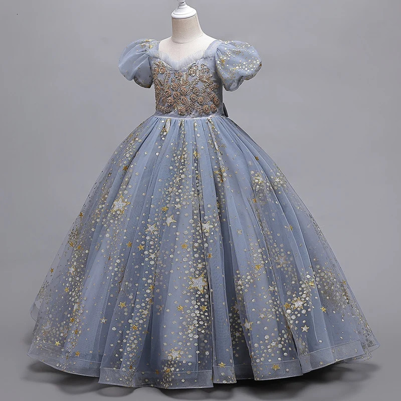 8905 Girls Flower Wedding Dress Long Sleeveless Summer Princess Rainbow Host Gift Performance Program 251023