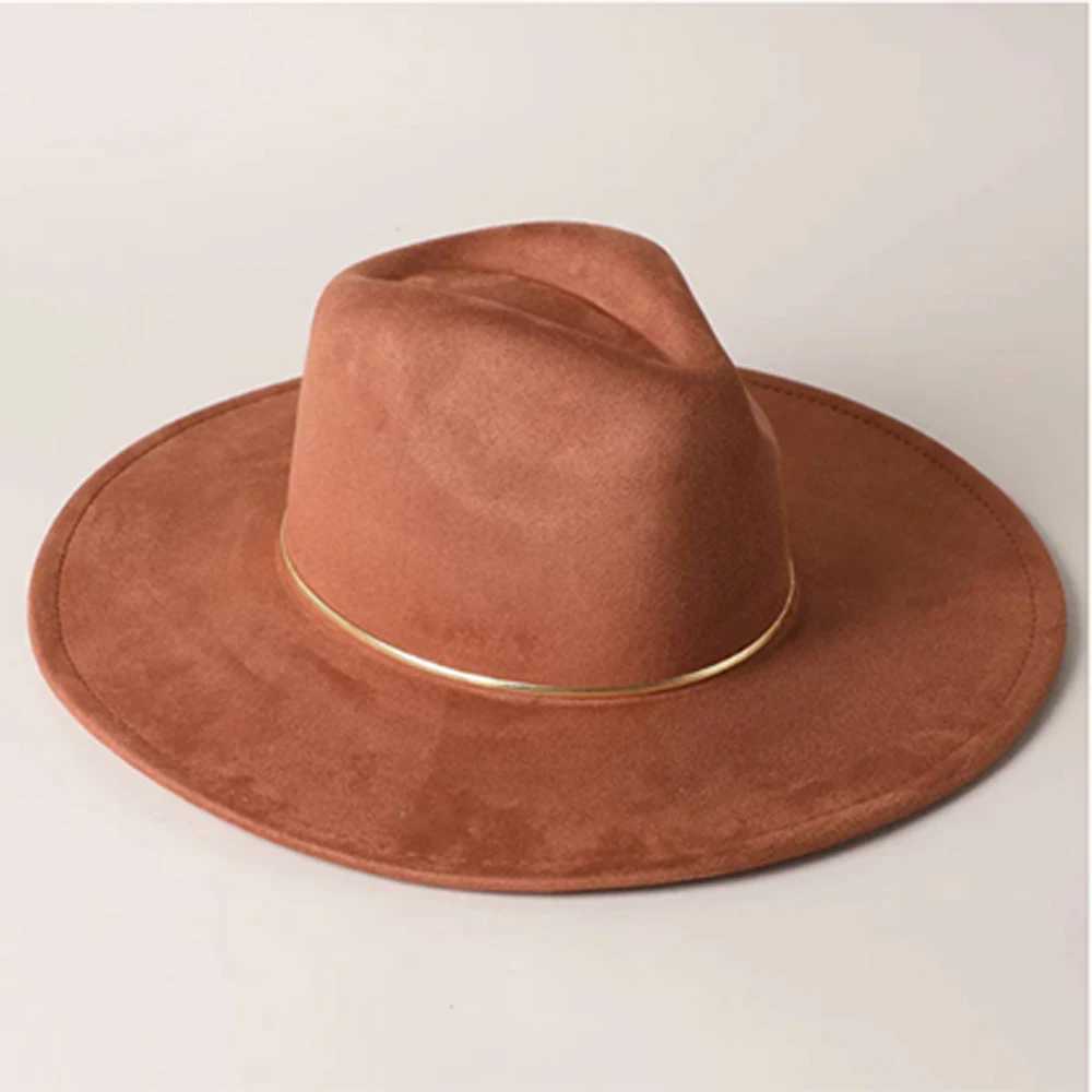 Colorful Suede 95cm Wide brimmed Womens Hat Mens Church Jazz Hat Fedoras Cowboy Hat Panama Hat L251024