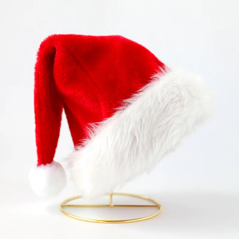 Christmas Santa Hat For Adults And s Xmas Holiday Hats Unisex Velvet Red Classic Fur Comfort Year Festive Party Supplies 251023