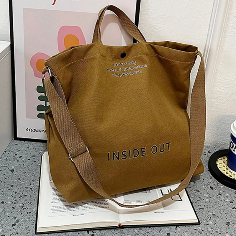 High Quality Canvas Men and Women Simple Crossbody Bag Wash Thick Handbag Large Capacity Arts Students Package Satchel 251018