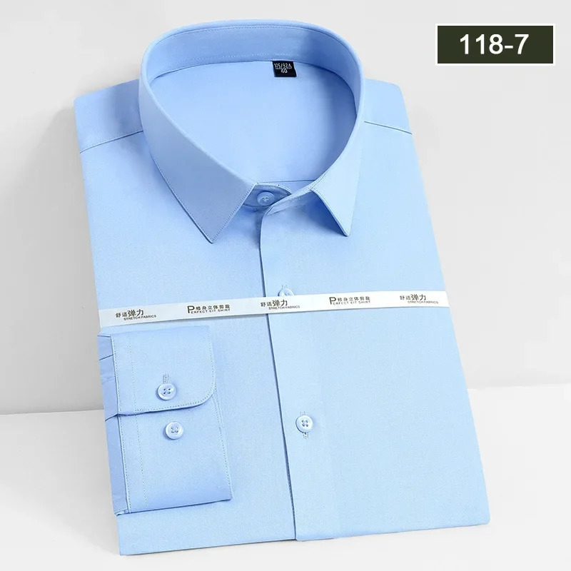 Mens white shirt long sleeved wedding business non ironing formal wear professional workwear casual wrinkle resistant shirt 251023